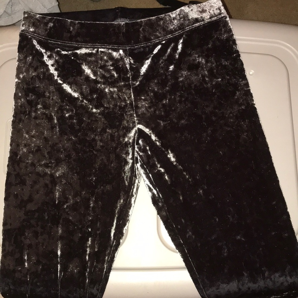 Velvet black leggings